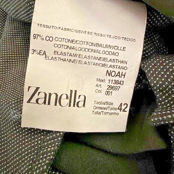 Zanella NWT Chinos / Casual Pants Size 42 US Noah In Solid Black Cotton Blend - Picture 7 of 8